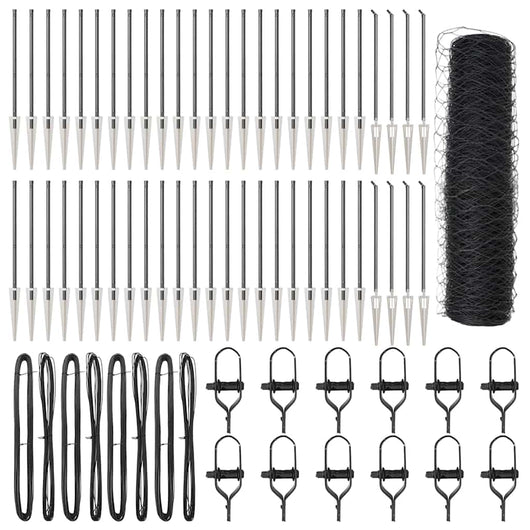 Recinzione con pali. Grigio 0.6 x 100 m 3353301