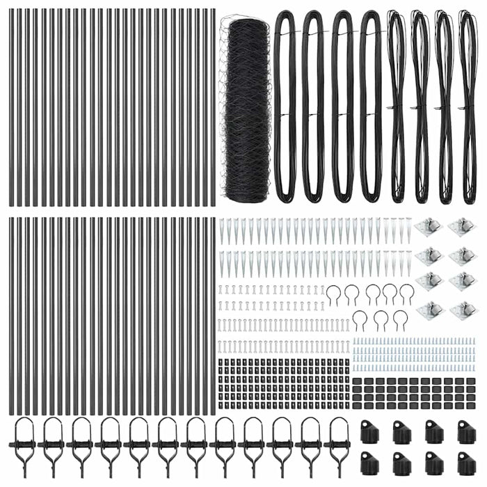 Recinzione con pali. Grigio 0.6 x 100 m 3353301