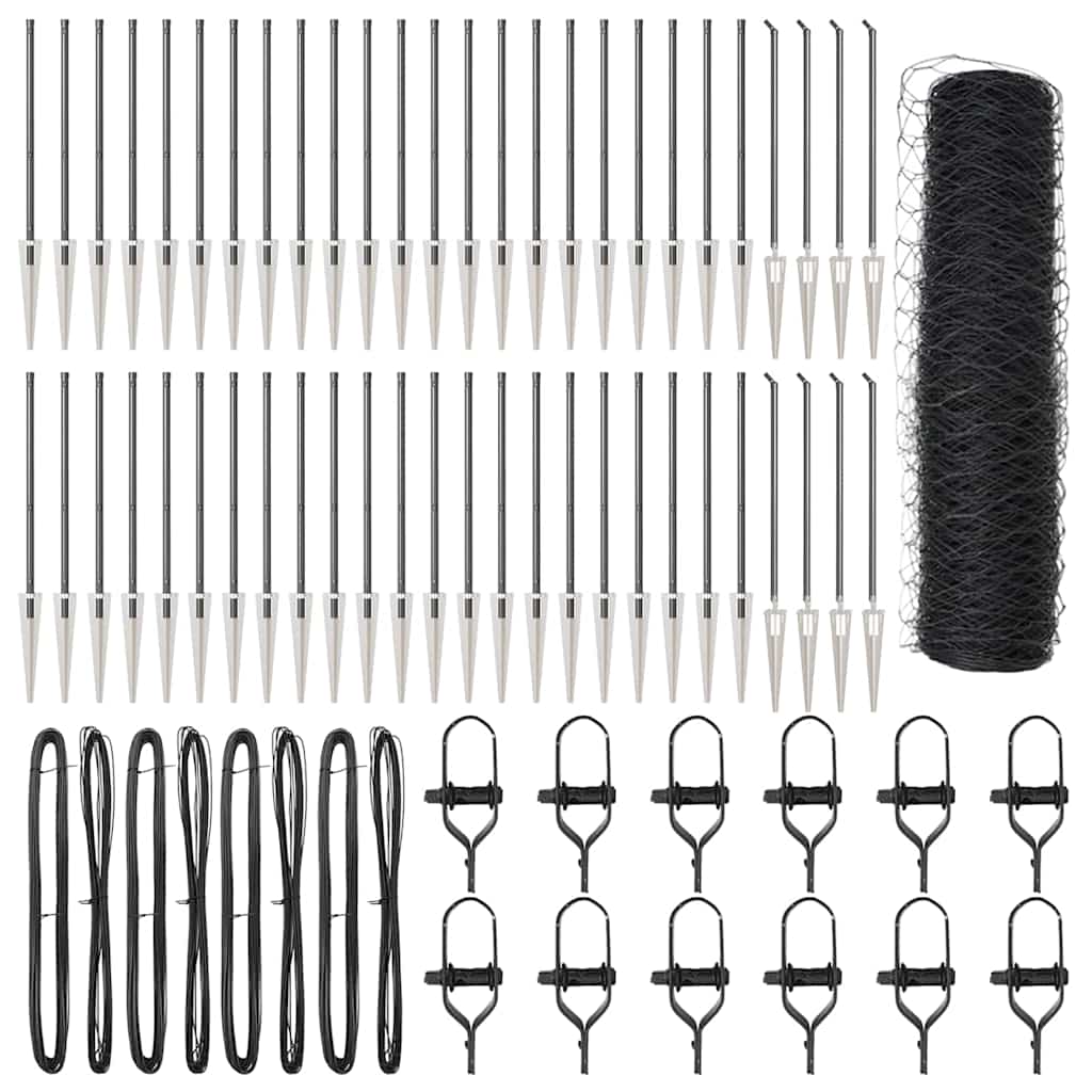 Recinzione con pali. Grigio 0.8 x 100 m 3353306