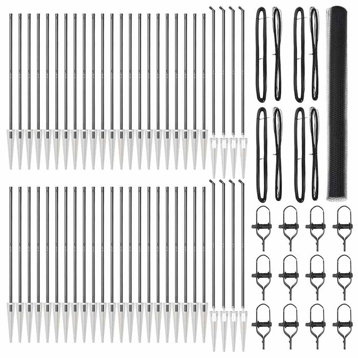 Recinzione con pali. Grigio 1.5 x 100 m 3353318