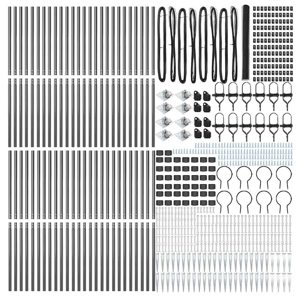 Recinzione con pali. Grigio 1.5 x 100 m 3353318