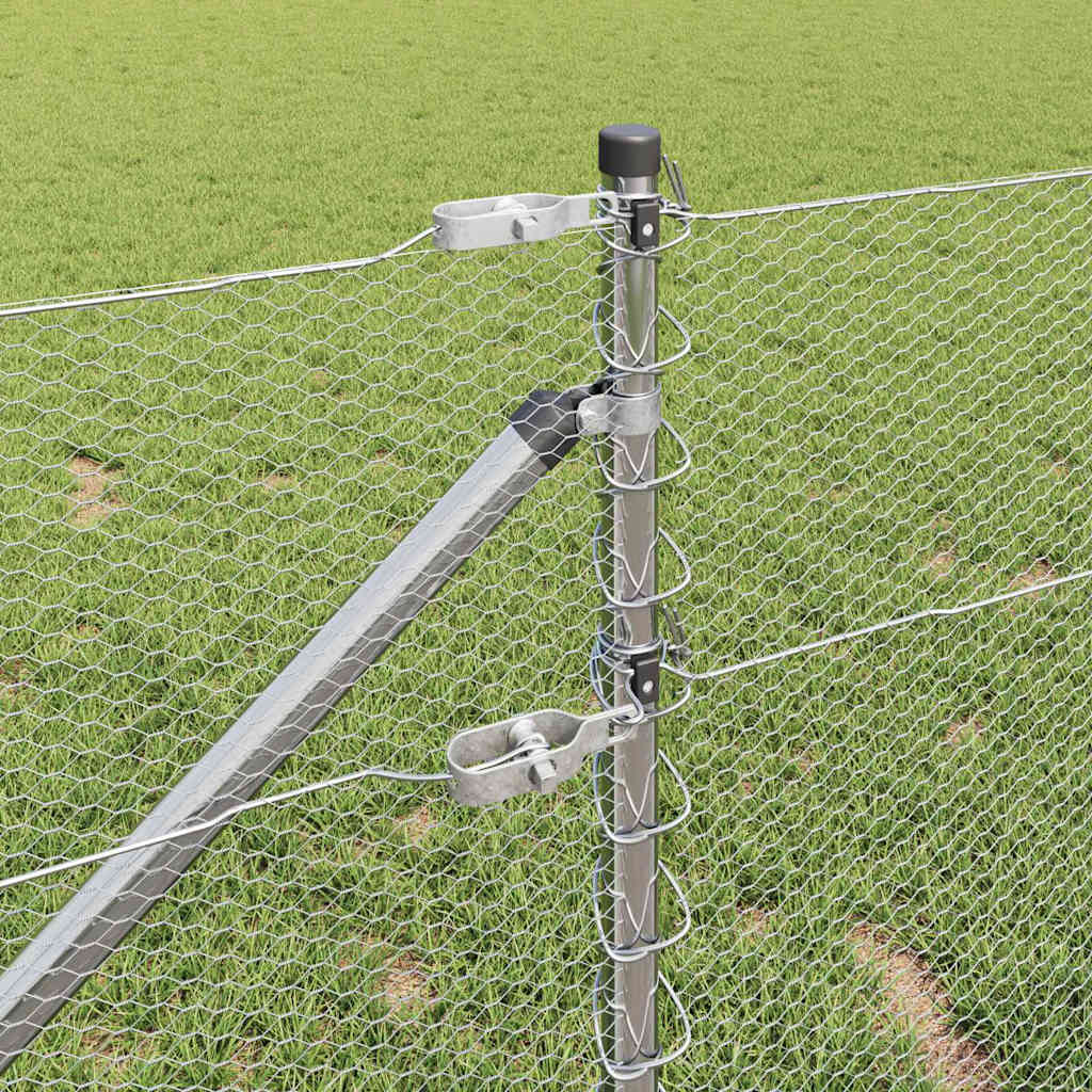 Recinzione con pali. Argento 0.6 x 10 m 3353332