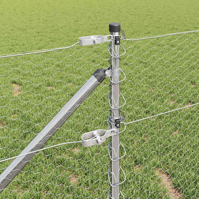 Recinzione con pali. Argento 0.6 x 10 m 3353333