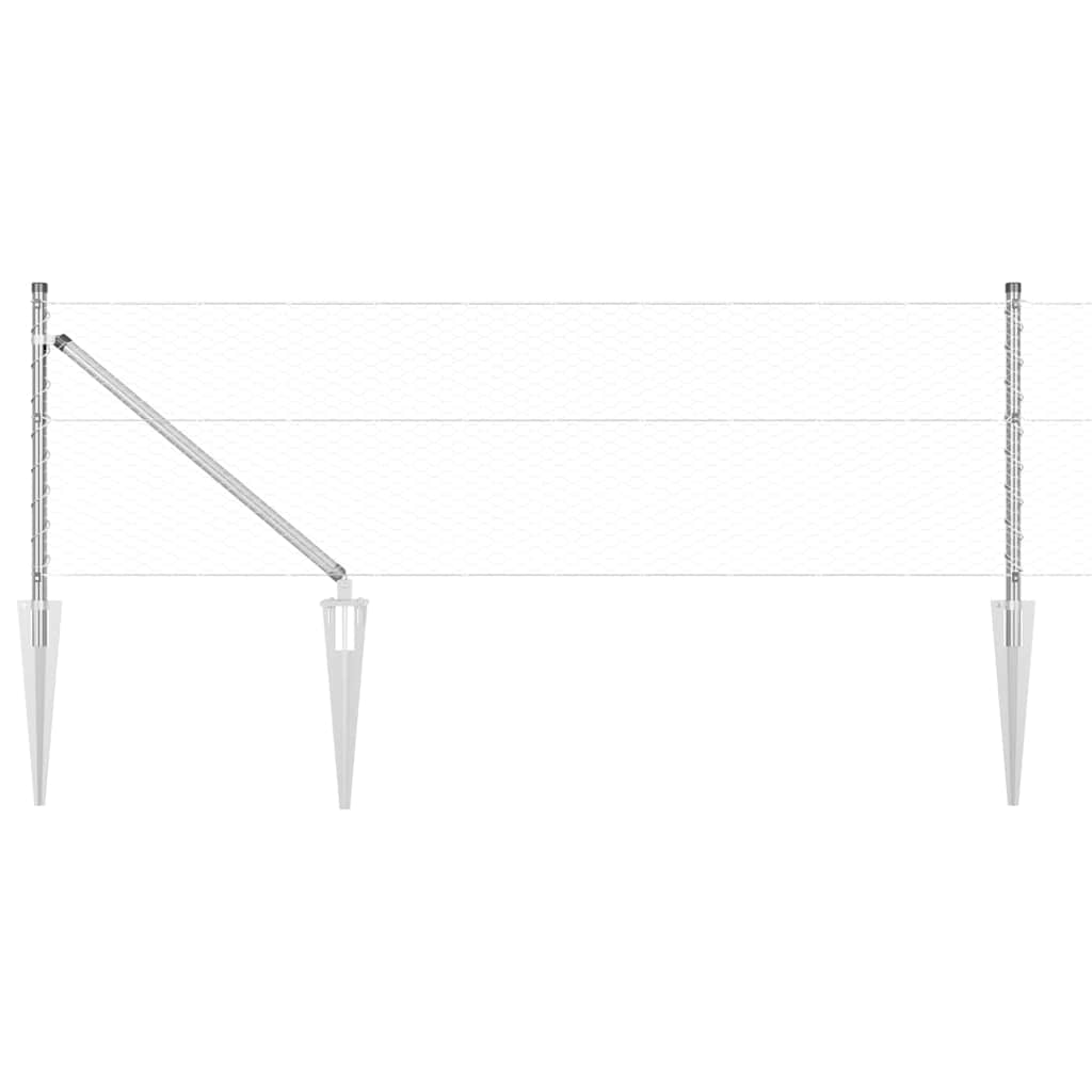 Recinzione con pali. Argento 0.6 x 10 m 3353333
