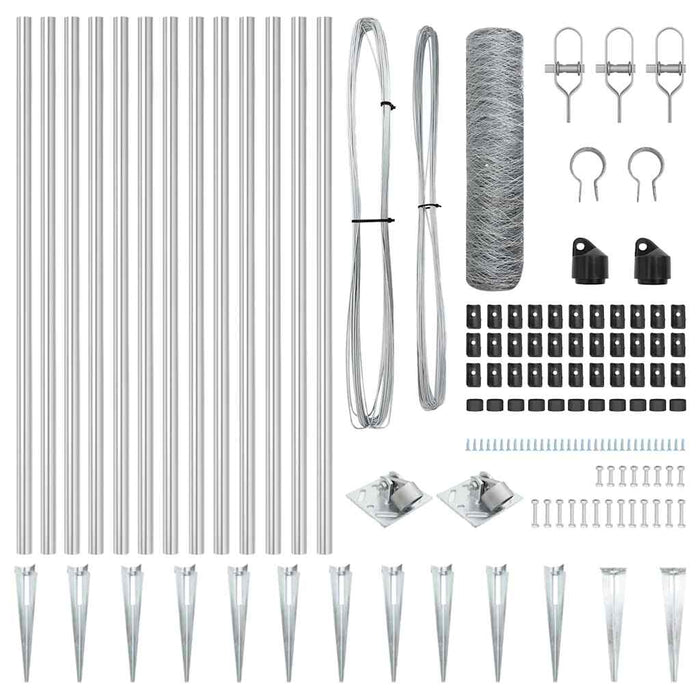 Recinzione con pali. Argento 0.8 x 10 m 3353338