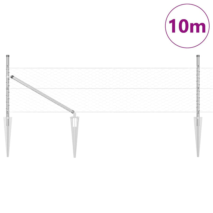 Recinzione con pali. Argento 0.8 x 10 m 3353338