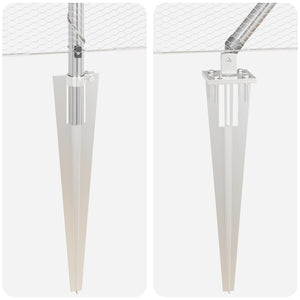 Recinzione con pali. Argento 1 x 10 m Acciaio rivestito in PVC 3353340