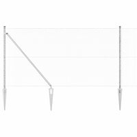 Recinzione con pali. Argento 1 x 10 m Acciaio rivestito in PVC 3353340