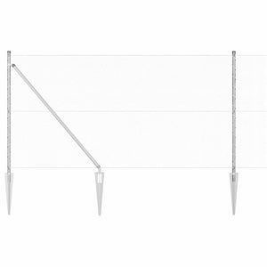 Recinzione con pali. Argento 1 x 10 m Acciaio rivestito in PVC 3353340