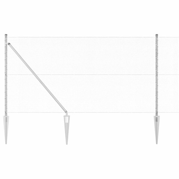 Recinzione con pali. Argento 1 x 10 m Acciaio rivestito in PVC 3353340