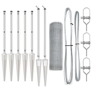 Recinzione con pali. Argento 1 x 10 m Acciaio rivestito in PVC 3353340