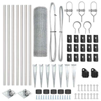 Recinzione con pali. Argento 1 x 10 m Acciaio rivestito in PVC 3353340