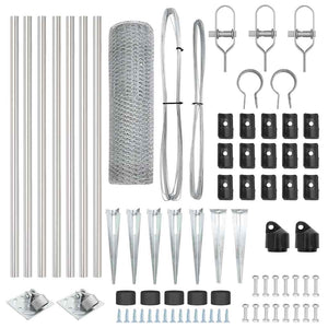 Recinzione con pali. Argento 1 x 10 m Acciaio rivestito in PVC 3353340