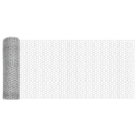 Recinzione con pali. Argento 1 x 10 m Acciaio rivestito in PVC 3353340