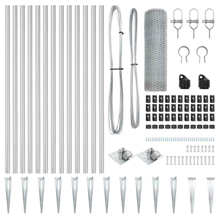 Recinzione con pali. Argento 0.4 x 25 m 3353361