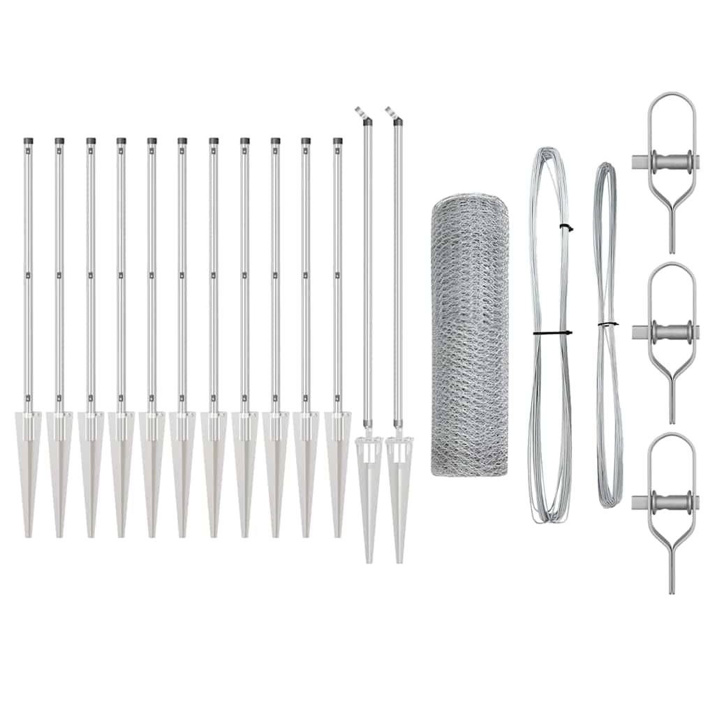 Recinzione con pali. Argento 0.8 x 25 m 3353372