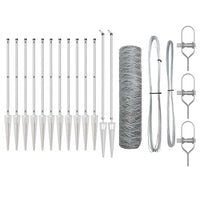 Recinzione con pali. Argento 1 x 25 m Acciaio rivestito in PVC 3353378