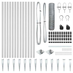 Recinzione con pali. Argento 1 x 25 m Acciaio rivestito in PVC 3353378