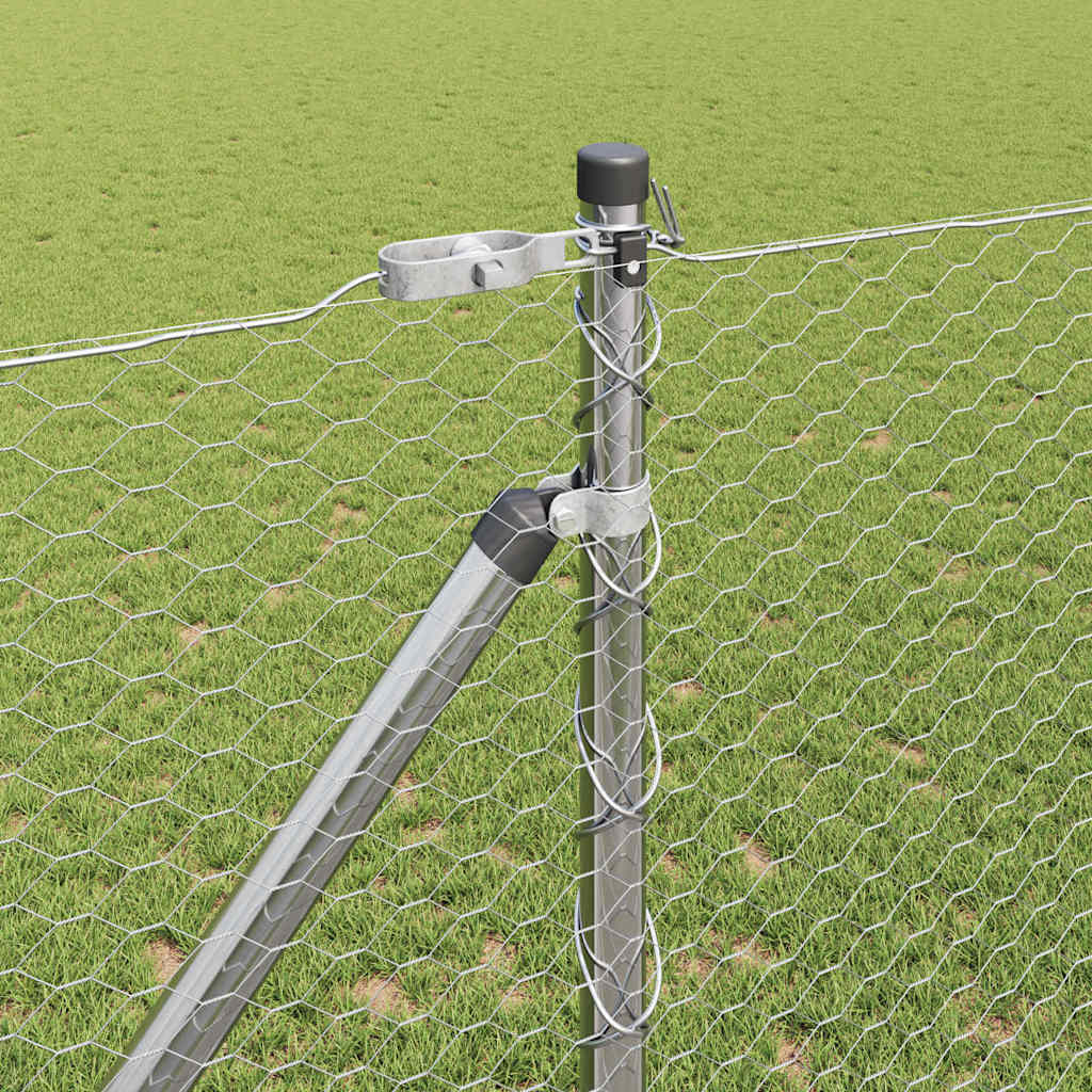 Recinzione con pali. Argento 1.4 x 25 m 3353385