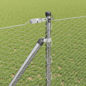 Recinzione con pali. Argento 1.4 x 25 m 3353385