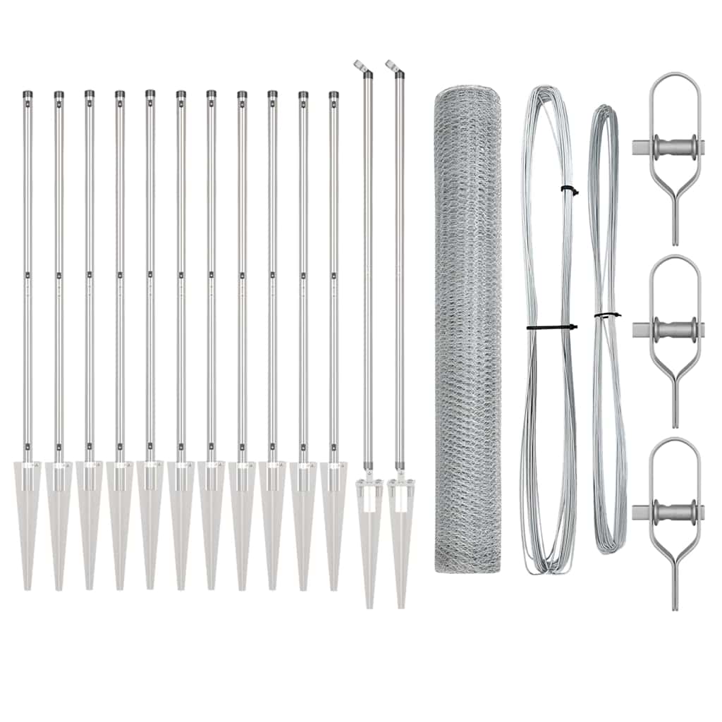 Recinzione con pali. Argento 1.4 x 25 m 3353385
