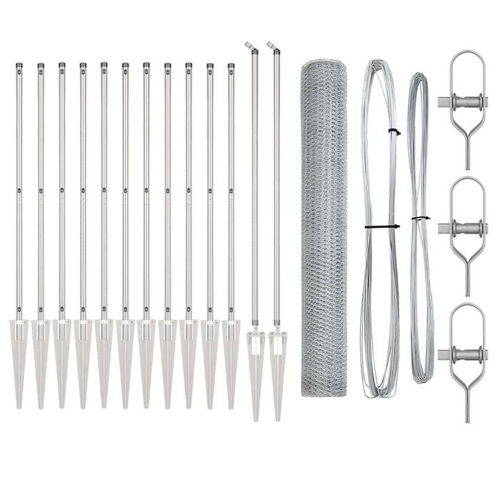 Recinzione con pali. Argento 1.4 x 25 m 3353385