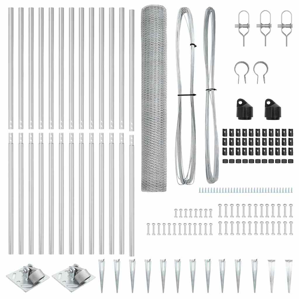 Recinzione con pali. Argento 1.4 x 25 m 3353385