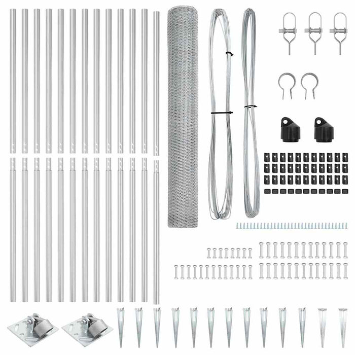 Recinzione con pali. Argento 1.4 x 25 m 3353385