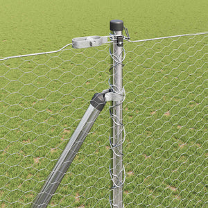 Recinzione con pali. Argento 1.5 x 25 m 3353389