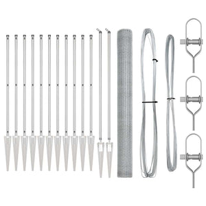 Recinzione con pali. Argento 1.5 x 25 m 3353389