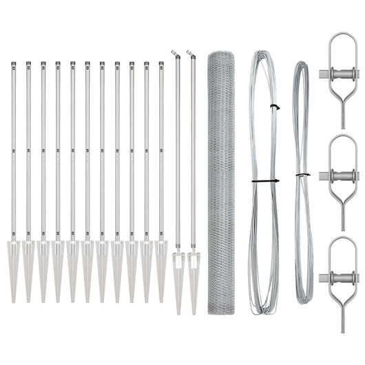 Recinzione con pali. Argento 1.5 x 25 m 3353389