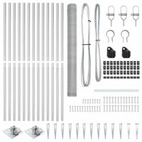 Recinzione con pali. Argento 1.5 x 25 m 3353389