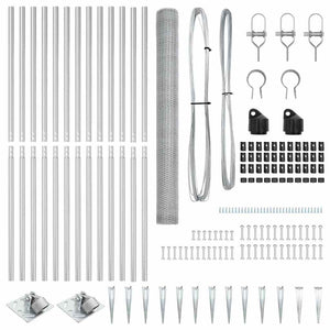 Recinzione con pali. Argento 1.5 x 25 m 3353389