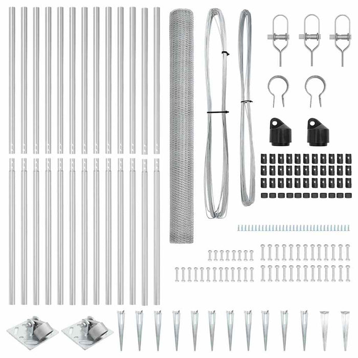 Recinzione con pali. Argento 1.5 x 25 m 3353389