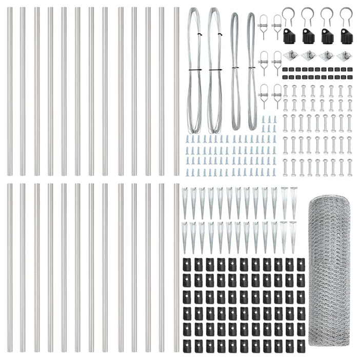 Recinzione con pali. Argento 0.4 x 50 m 3353397