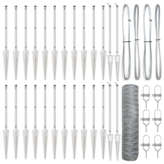 Recinzione con pali. Argento 0.4 x 50 m 3353399
