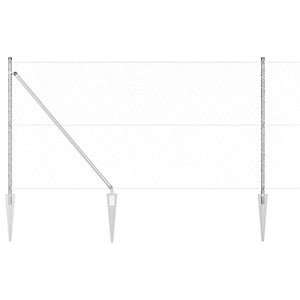 Recinzione con pali. Argento 1 x 50 m Acciaio rivestito in PVC 3353413