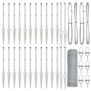 Recinzione con pali. Argento 1 x 50 m Acciaio rivestito in PVC 3353413