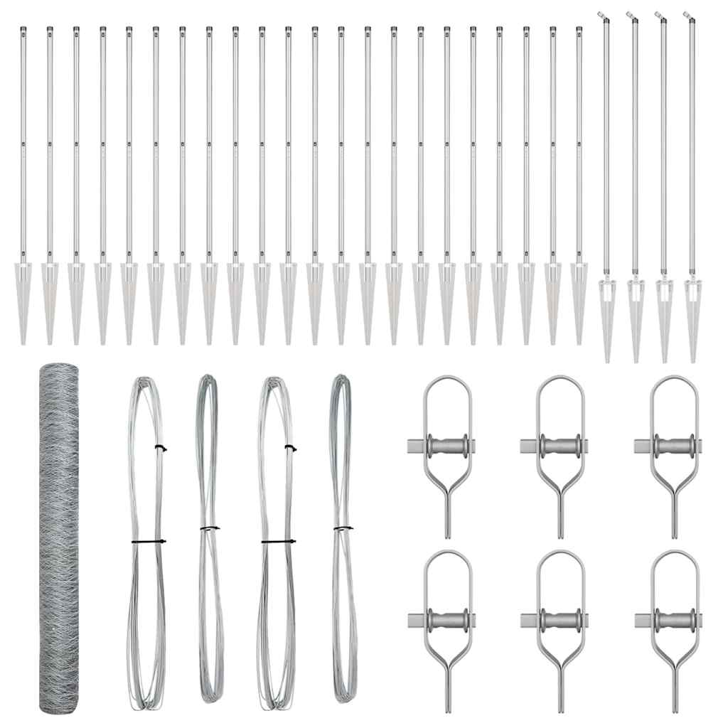 Recinzione con pali. Argento 1.2 x 50 m 3353418