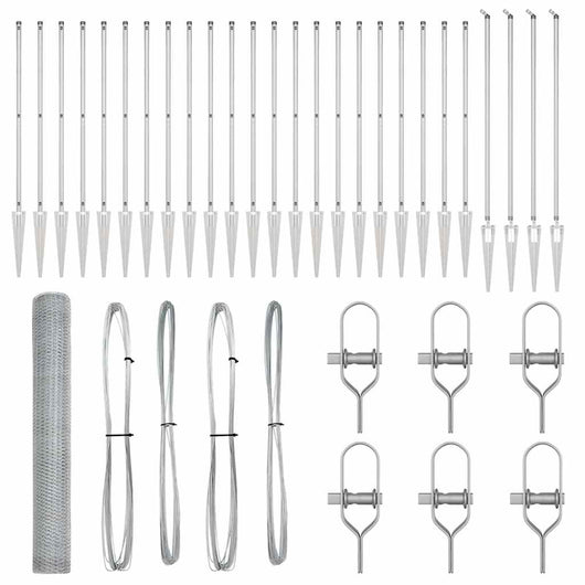 Recinzione con pali. Argento 1.4 x 50 m 3353421