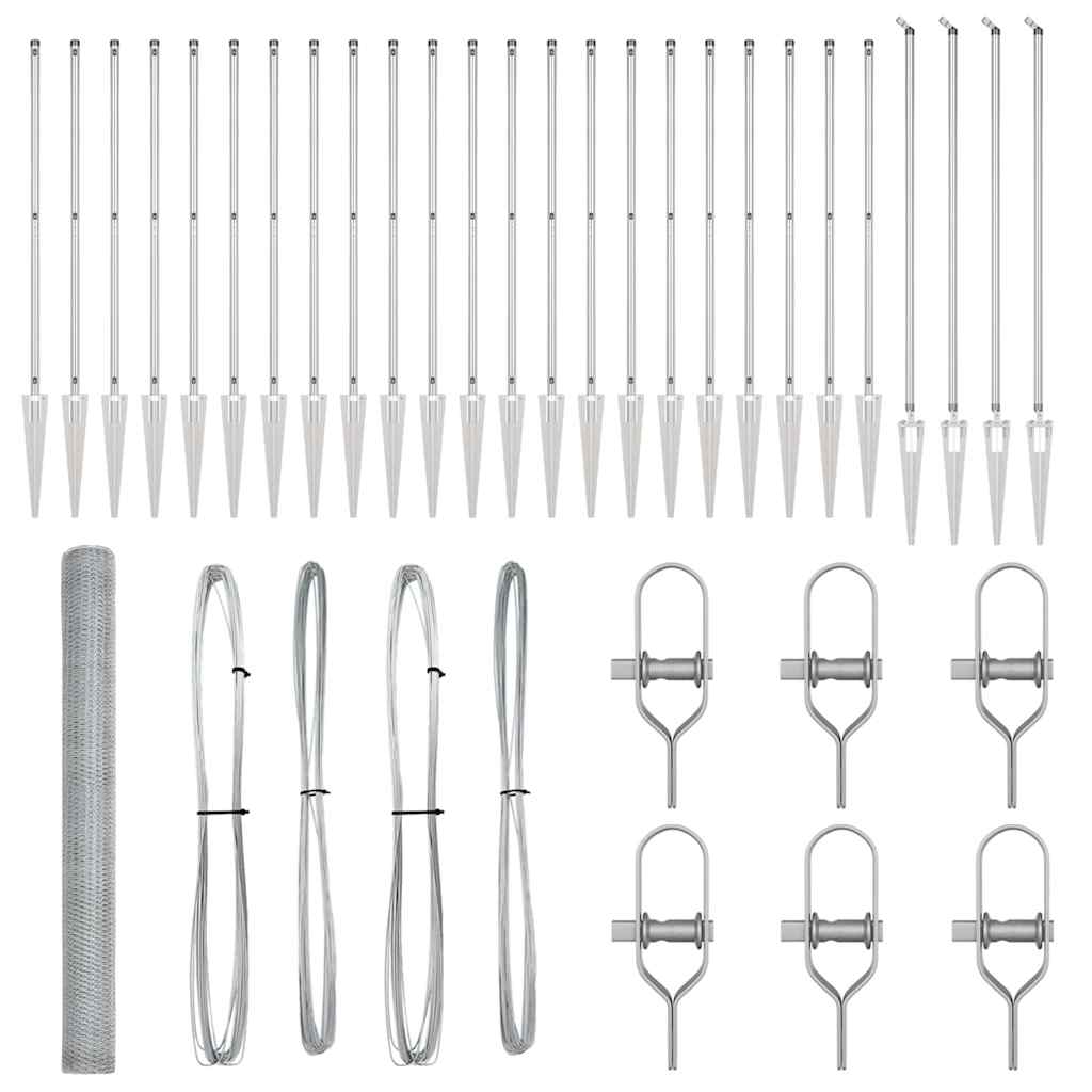 Recinzione con pali. Argento 1.5 x 50 m 3353425