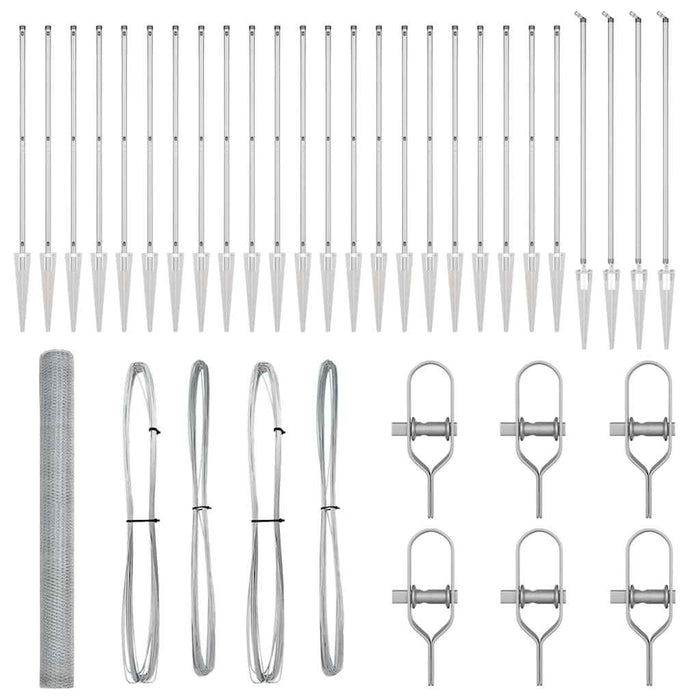 Recinzione con pali. Argento 1.5 x 50 m 3353425