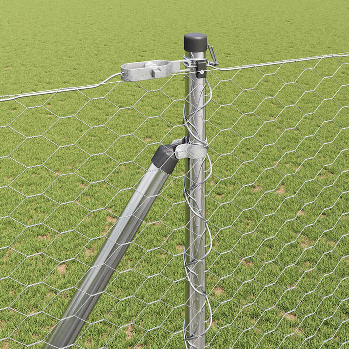 Recinzione con pali. Argento 1.5 x 50 m 3353426