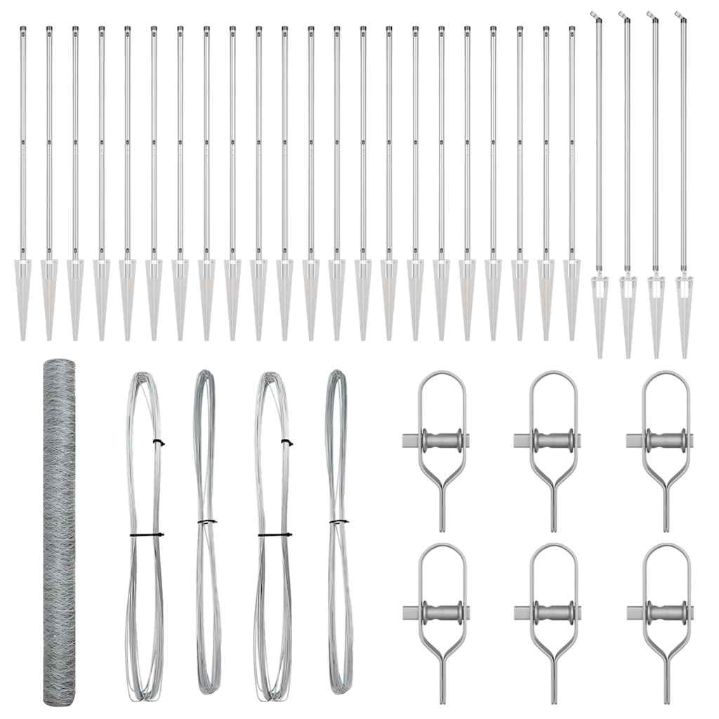 Recinzione con pali. Argento 1.5 x 50 m 3353426