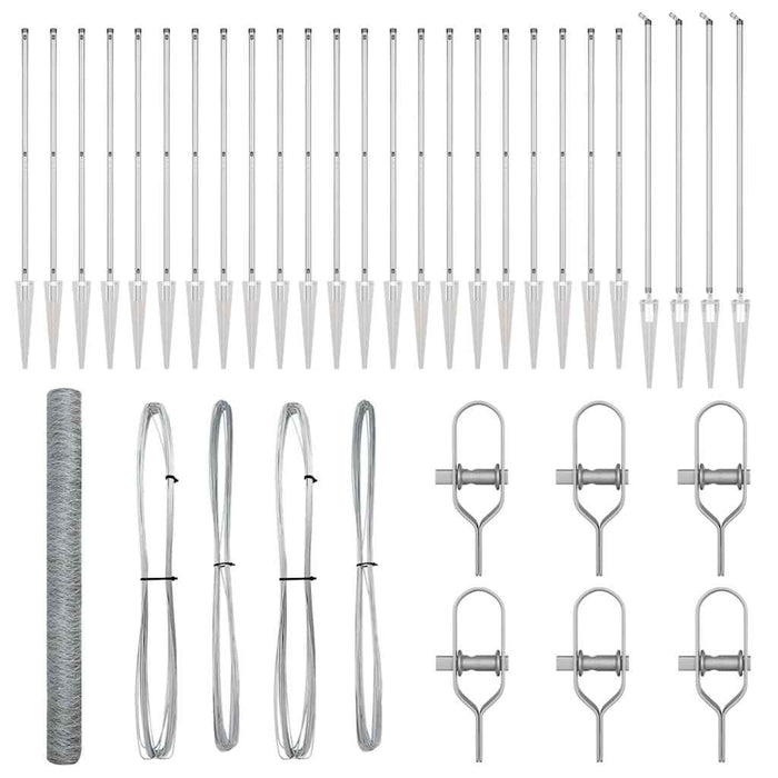 Recinzione con pali. Argento 1.5 x 50 m 3353426