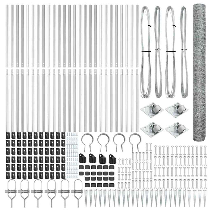 Recinzione con pali. Argento 1.5 x 50 m 3353426