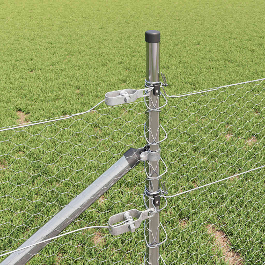 Recinzione con pali. Argento 0.4 x 100 m 3353433