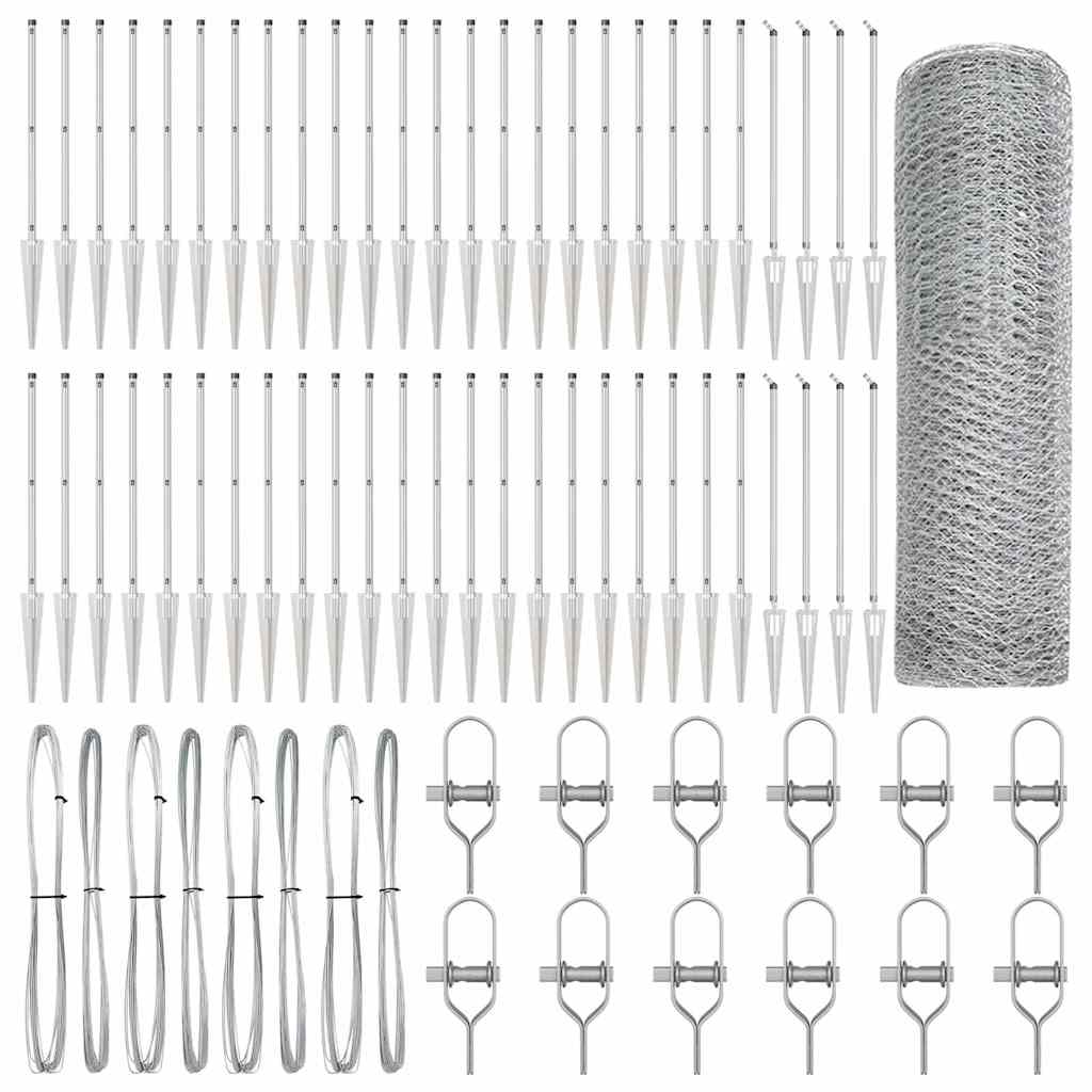 Recinzione con pali. Argento 0.4 x 100 m 3353433