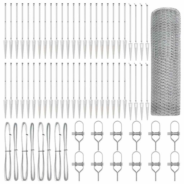 Recinzione con pali. Argento 0.4 x 100 m 3353433