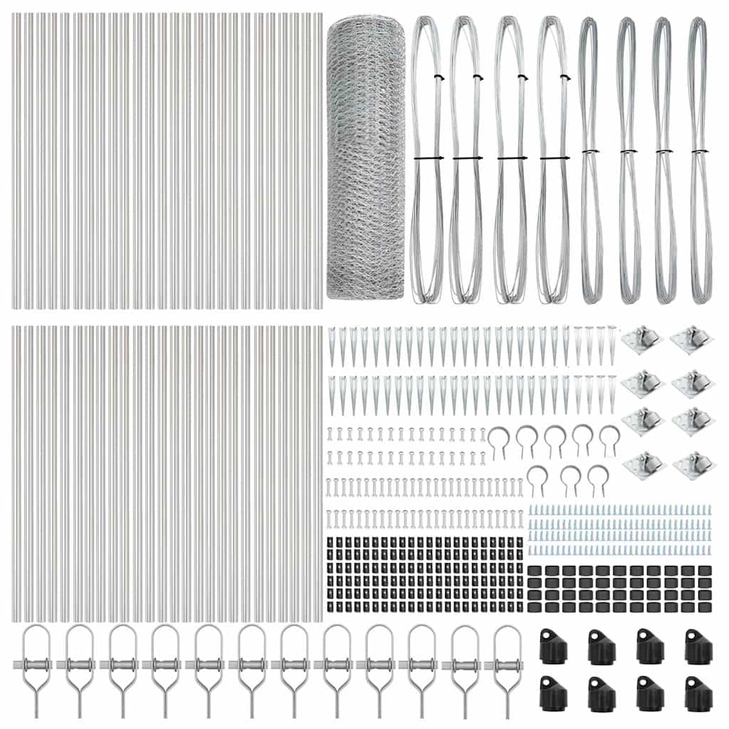 Recinzione con pali. Argento 0.4 x 100 m 3353433